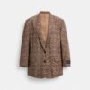 Blazer de un solo botonadura con estampado de cuadros «Signature C»