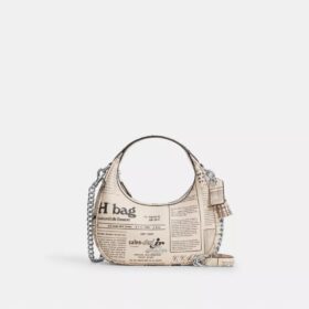 Bolso bandolera Carmen Mini con estampado de periódico