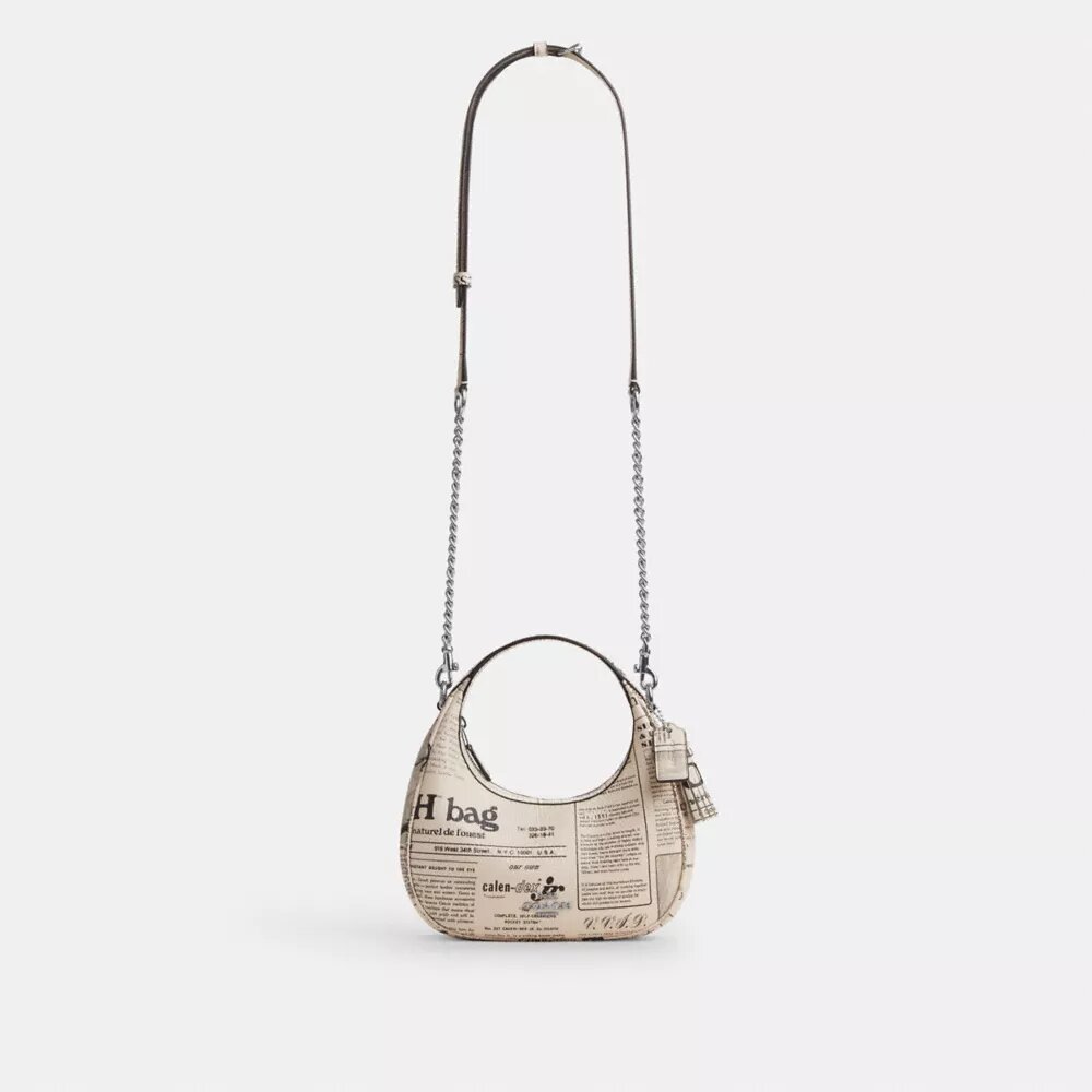 Bolso bandolera Carmen Mini con estampado de periódico