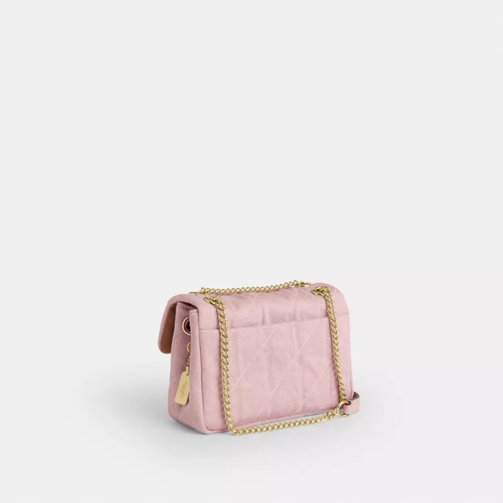Bolso bandolera Elodie 18 en denim desgastado con acolchado