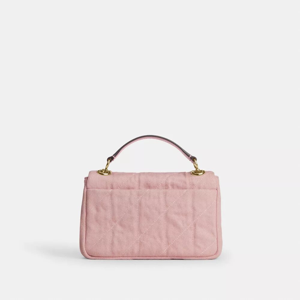 Bolso bandolera Elodie 18 en denim desgastado con acolchado