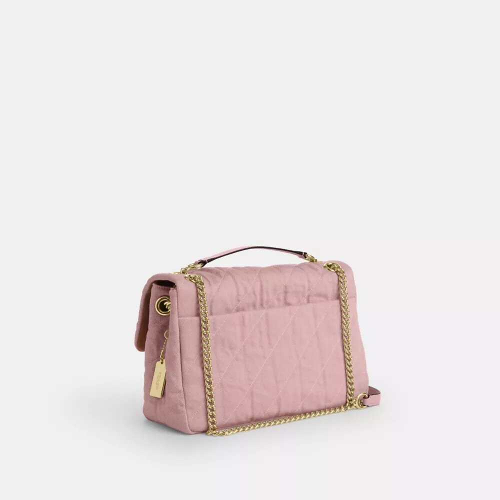 Bolso bandolera Elodie en denim desgastado con acolchado