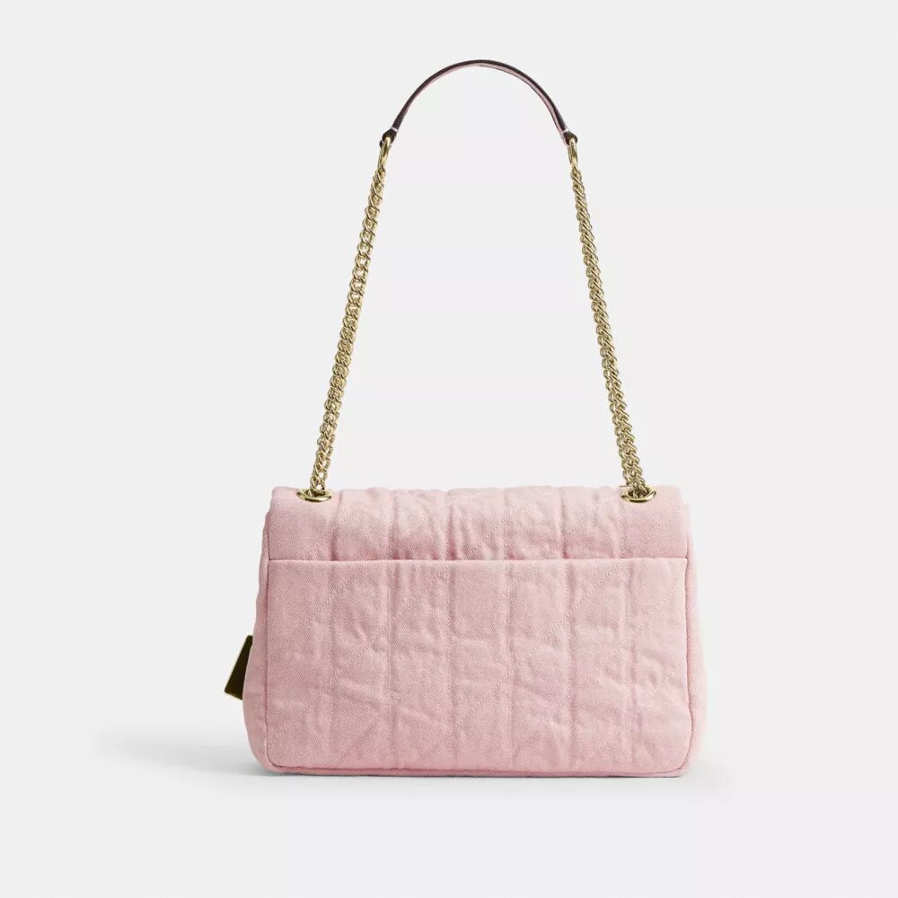 Bolso bandolera Elodie en denim desgastado con acolchado