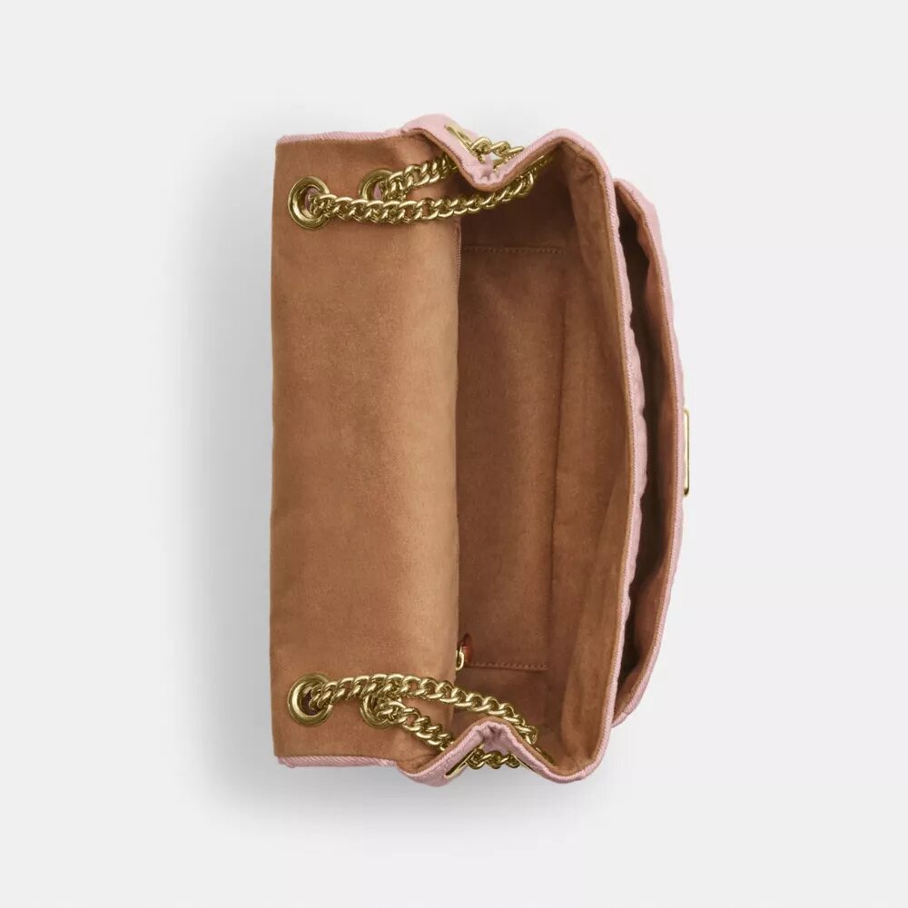 Bolso bandolera Elodie en denim desgastado con acolchado