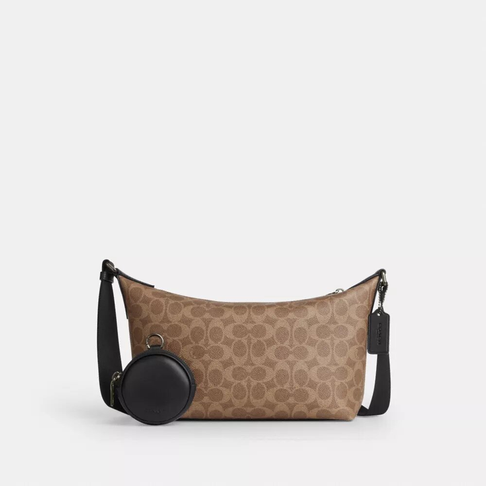 Bolso bandolera Finn pequeño con bolsita en Signature Canvas