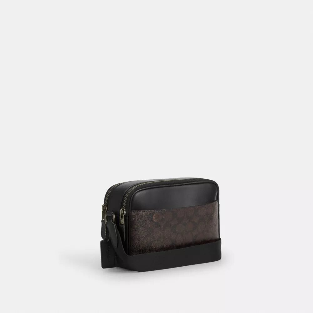 Bolso bandolera Graham en Signature Canvas con rayas «Varsity»