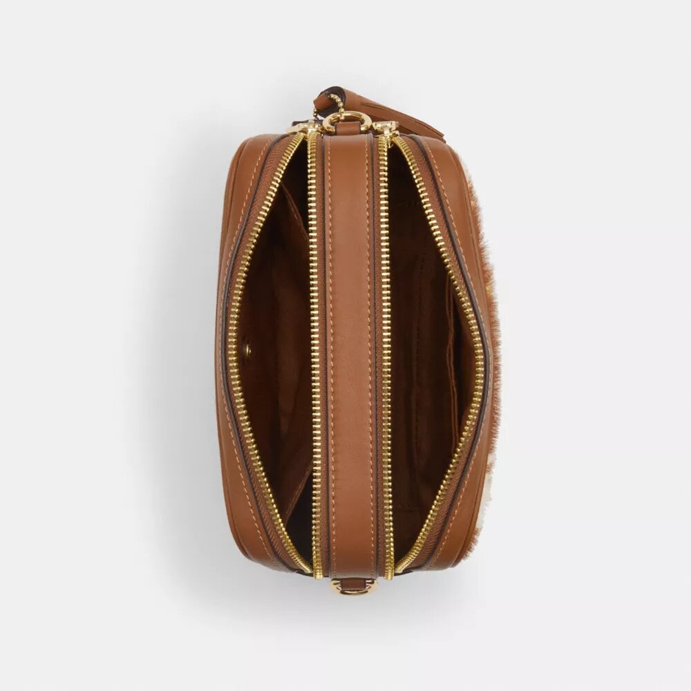 Bolso bandolera Mini Carey de piel de ternero con estampado de vaca