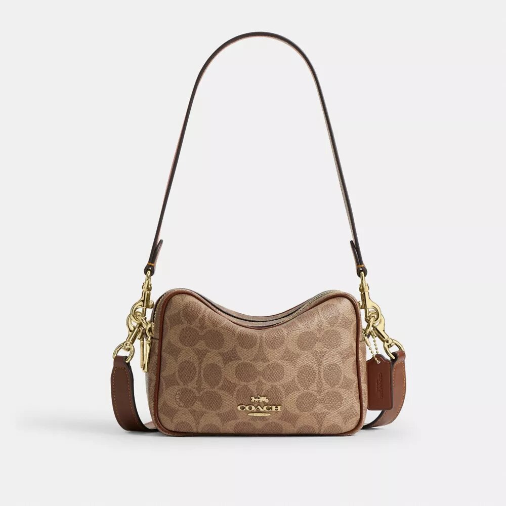 Bolso bandolera Mini Carey en Signature Canvas
