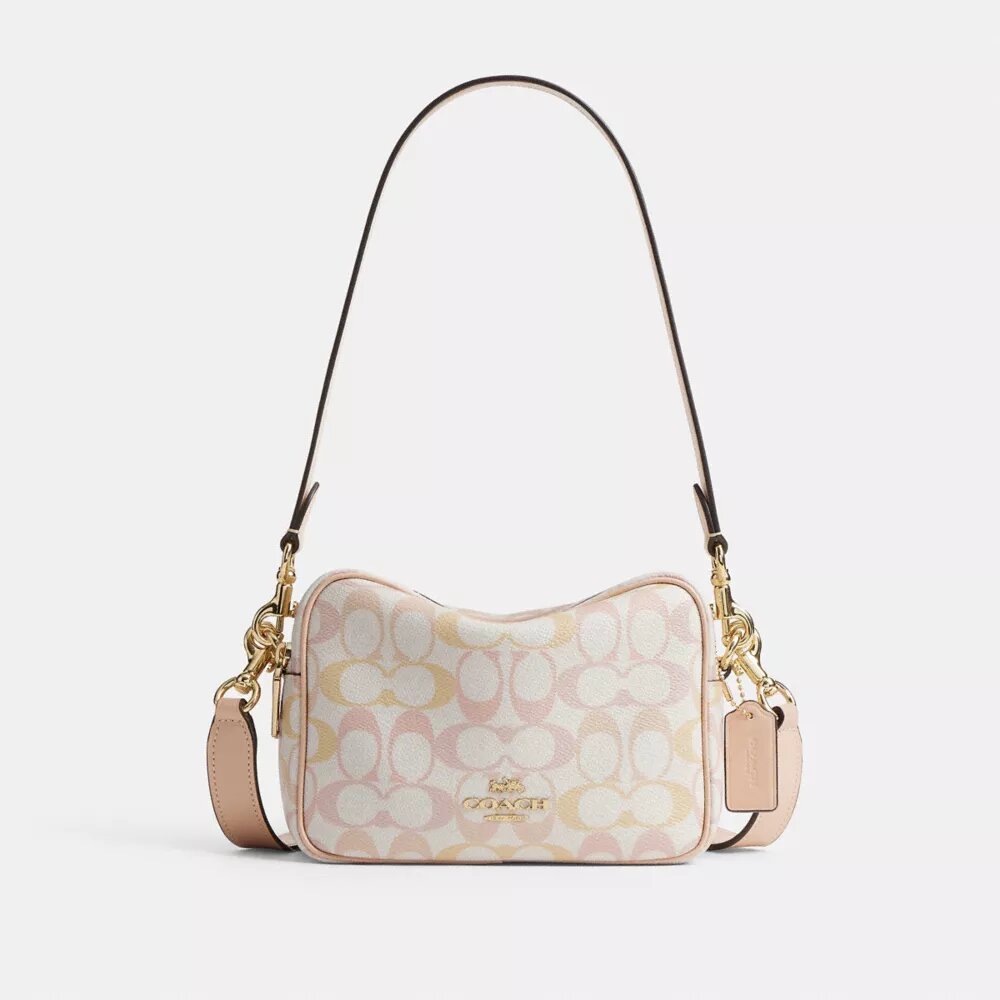 Bolso bandolera Mini Carey en Signature Canvas