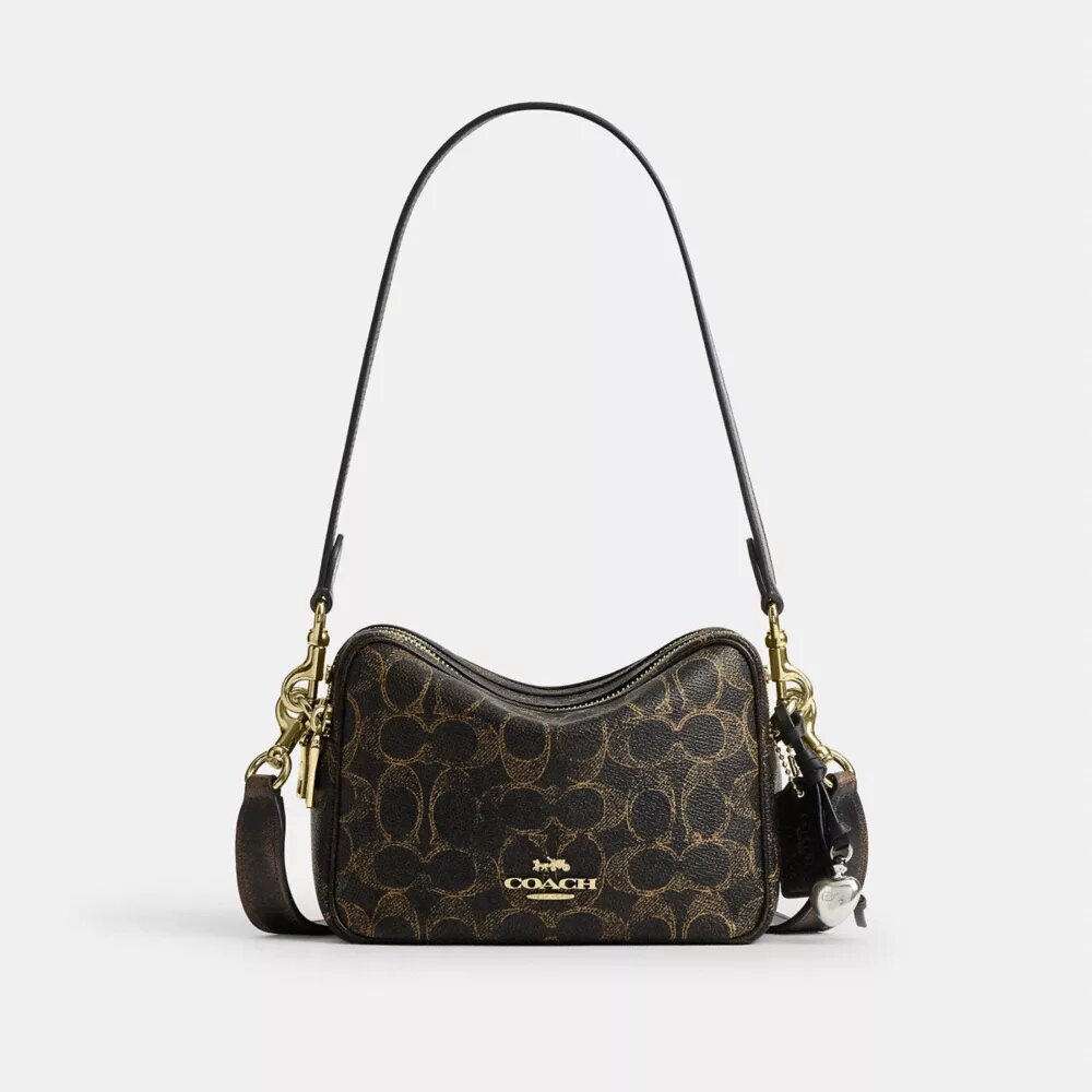 Bolso bandolera Mini Carey en Signature Canvas