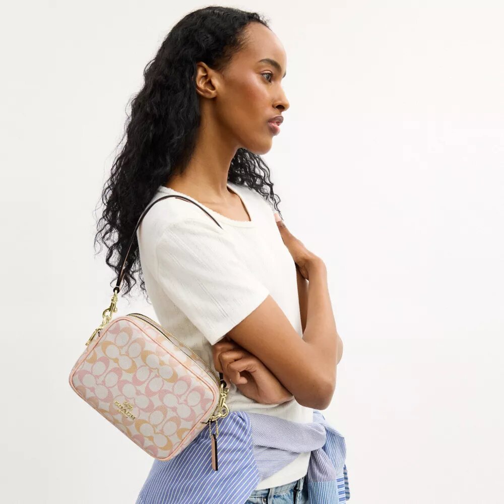 Bolso bandolera Mini Carey en Signature Canvas