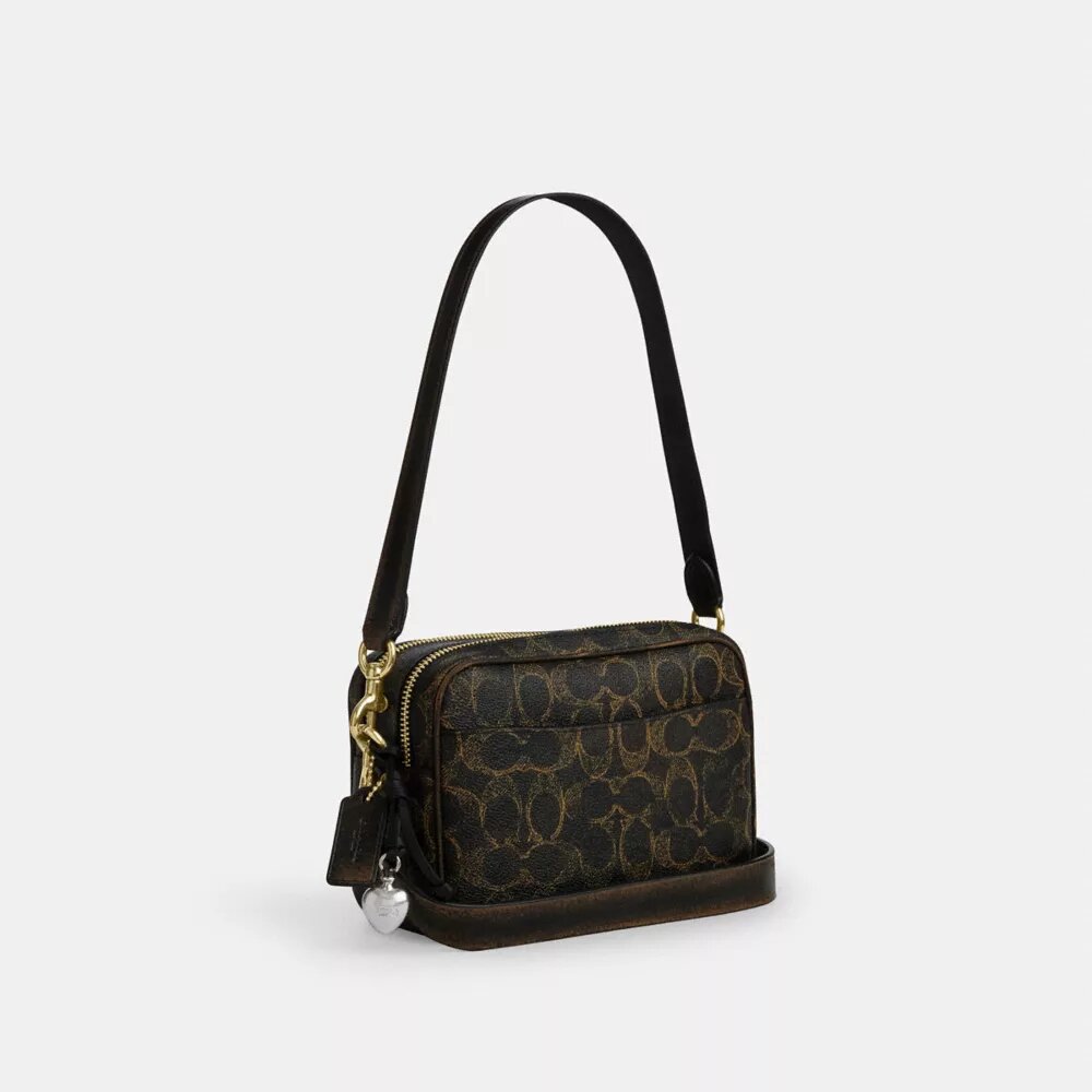 Bolso bandolera Mini Carey en Signature Canvas