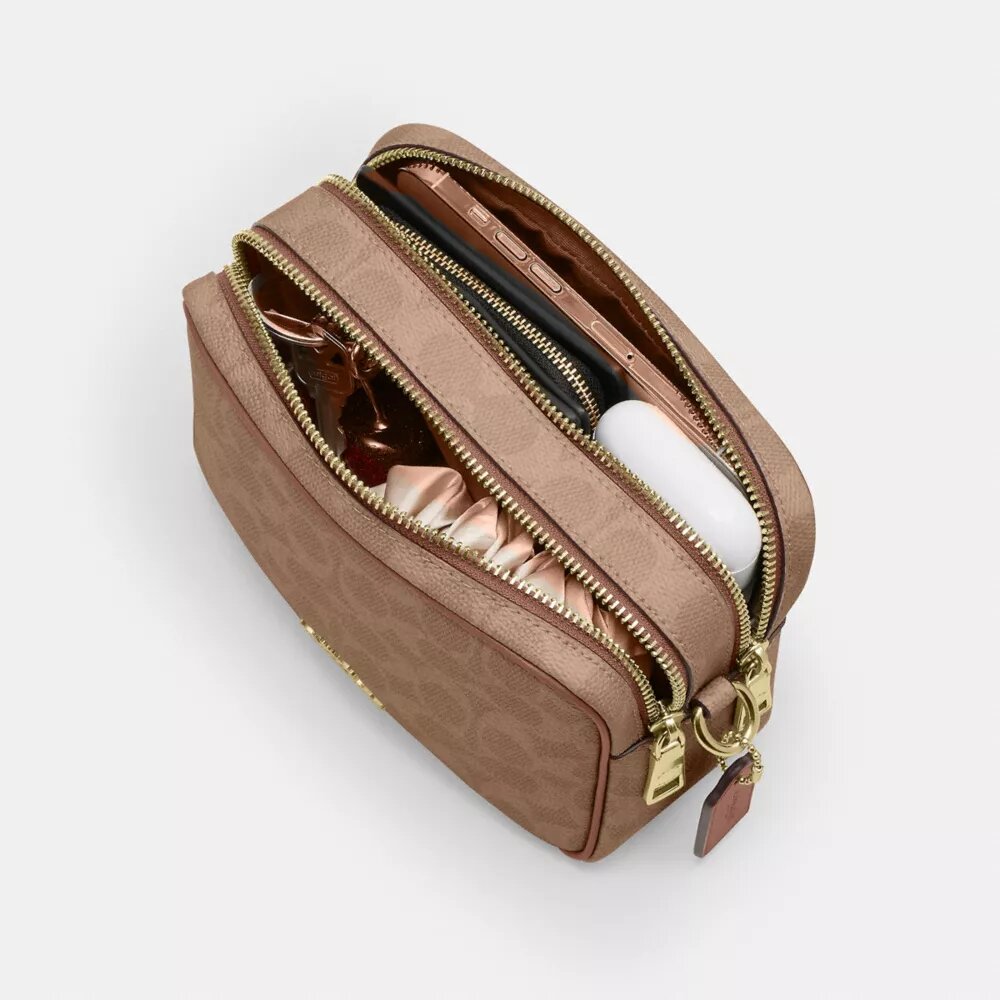 Bolso bandolera Mini Carey en Signature Canvas