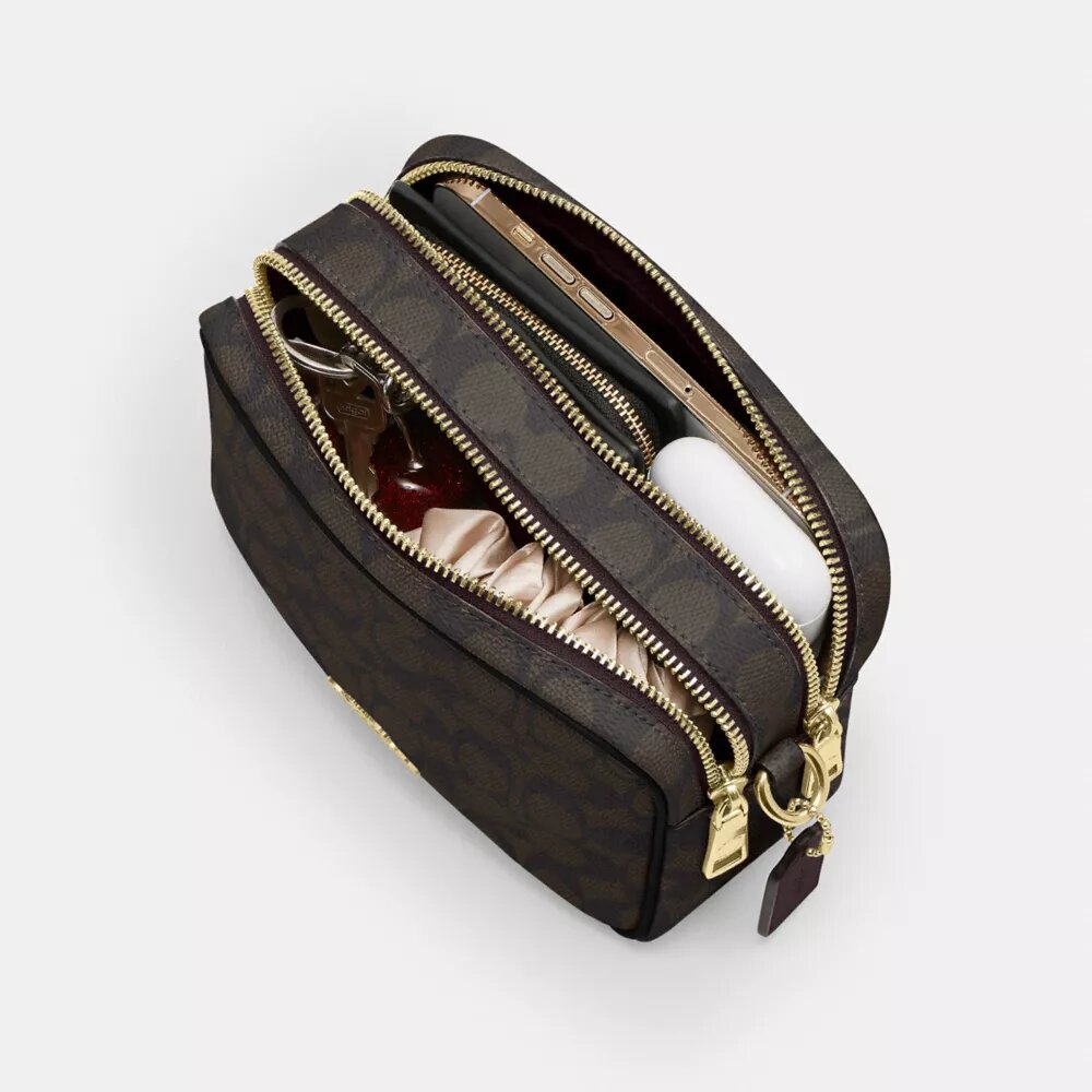 Bolso bandolera Mini Carey en Signature Canvas