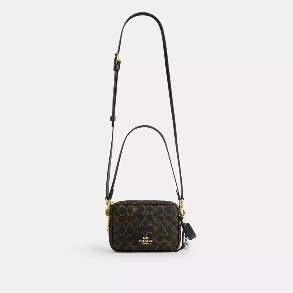 Bolso bandolera Mini Carey en Signature Canvas