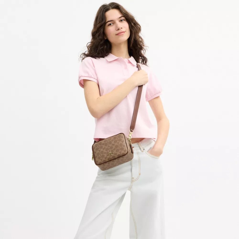Bolso bandolera Mini Carey en Signature Canvas