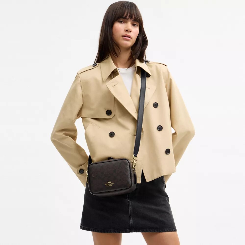 Bolso bandolera Mini Carey en Signature Canvas