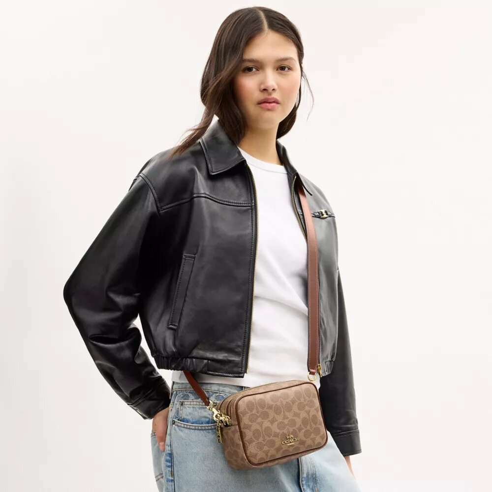 Bolso bandolera Mini Carey en Signature Canvas