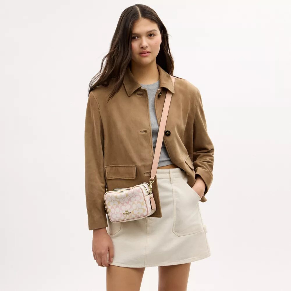 Bolso bandolera Mini Carey en Signature Canvas