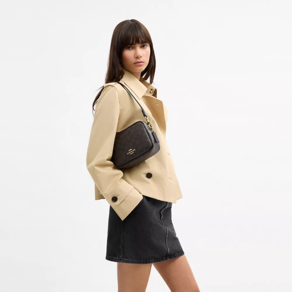 Bolso bandolera Mini Carey en Signature Canvas