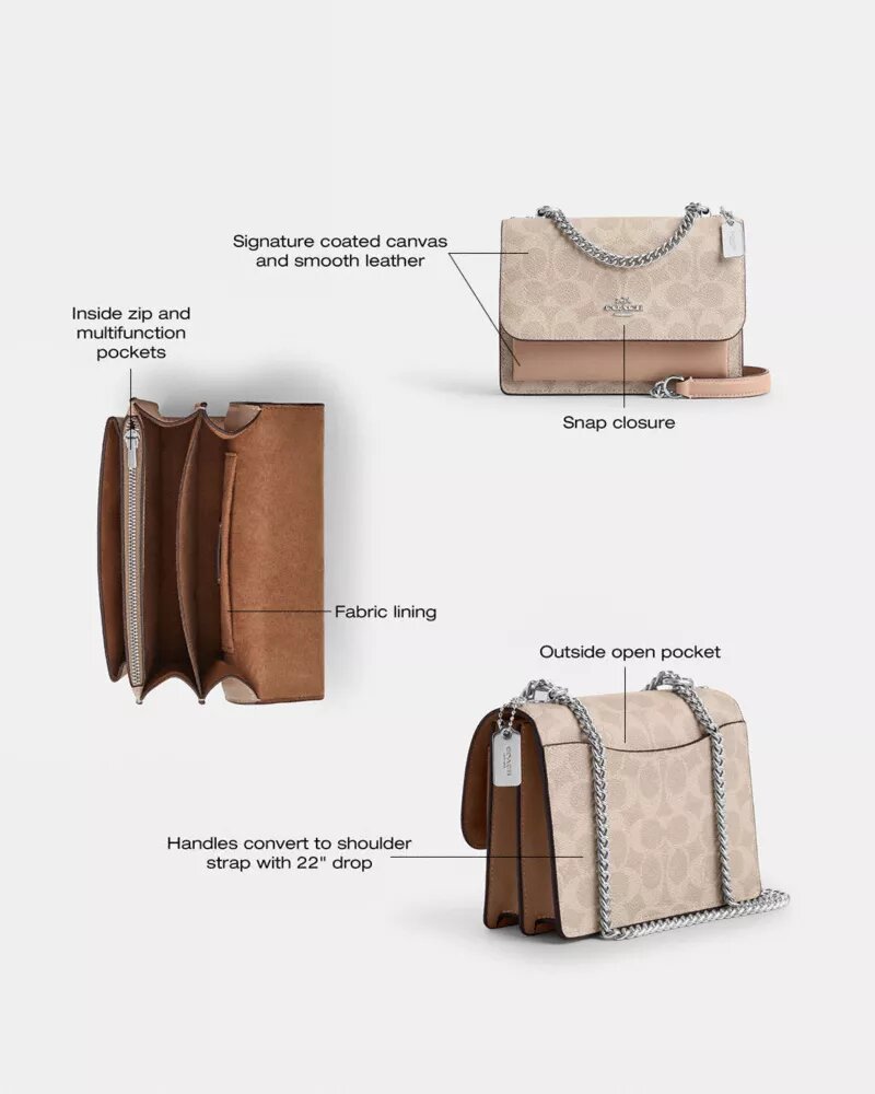 Bolso bandolera Mini Klare en Signature Canvas
