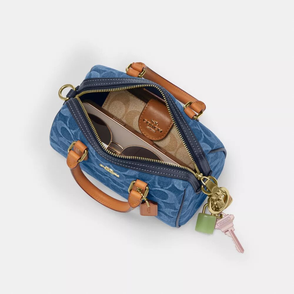 Bolso bandolera Mini Rowan en denim característico
