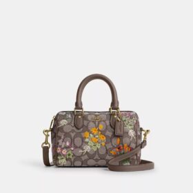 Bolso bandolera Mini Rowan en jacquard exclusivo con bordado floral