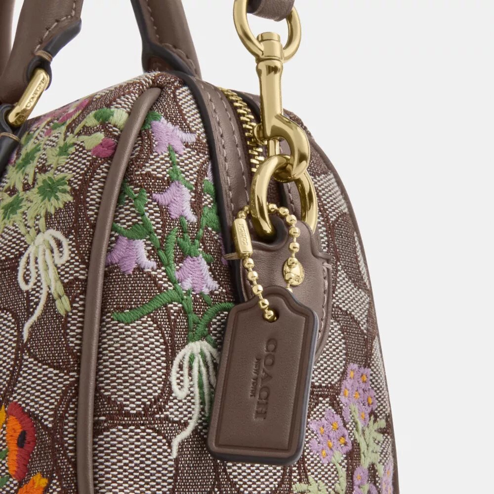 Bolso bandolera Mini Rowan en jacquard exclusivo con bordado floral