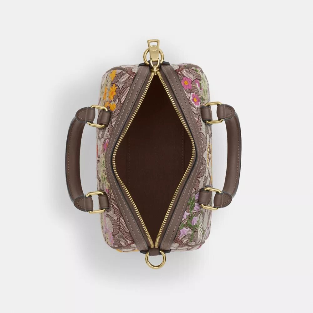 Bolso bandolera Mini Rowan en jacquard exclusivo con bordado floral