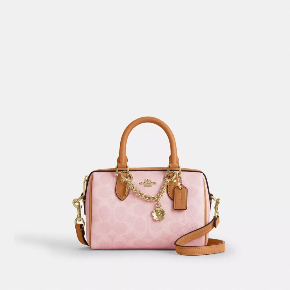 Bolso bandolera Mini Rowan en Signature Canvas con Charms