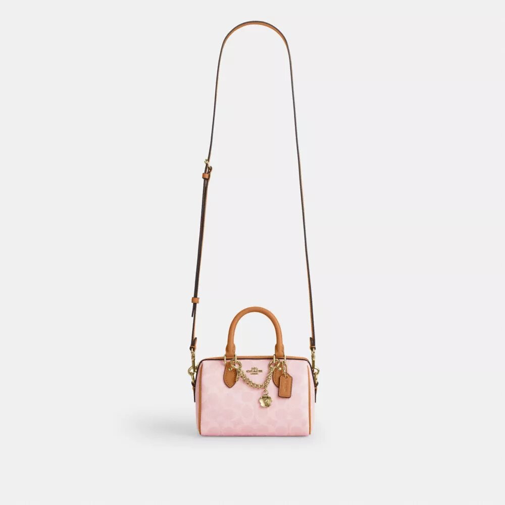 Bolso bandolera Mini Rowan en Signature Canvas con Charms