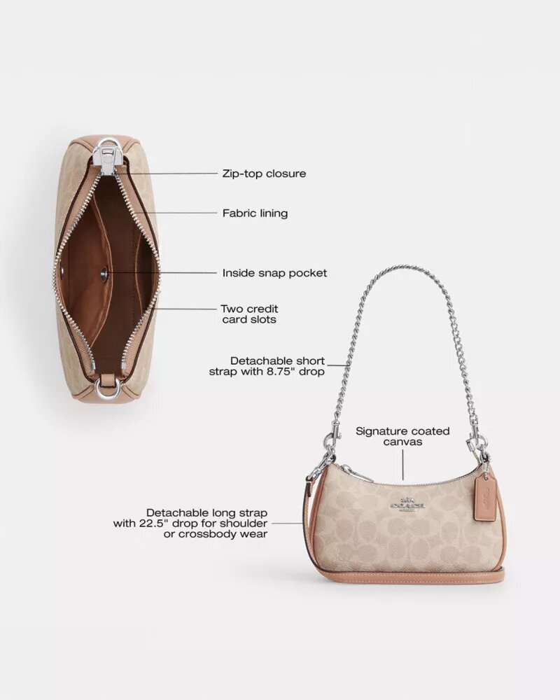 Bolso bandolera Teri Mini en Signature Canvas
