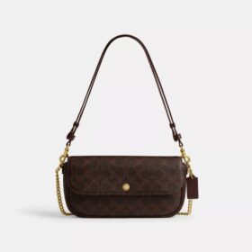 Bolso Brooke con solapa y cadena en Signature Canvas