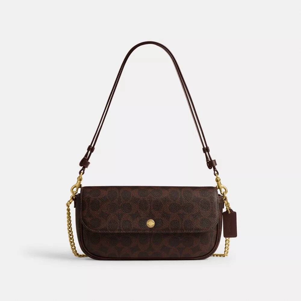 Bolso Brooke con solapa y cadena en Signature Canvas