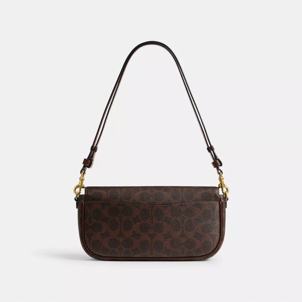 Bolso Brooke con solapa y cadena en Signature Canvas
