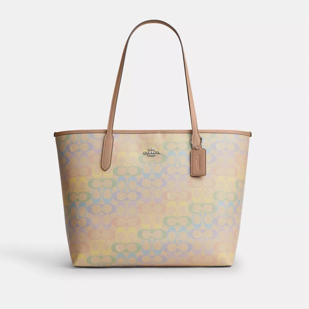 Bolso City Tote en Signature Canvas Rainbow