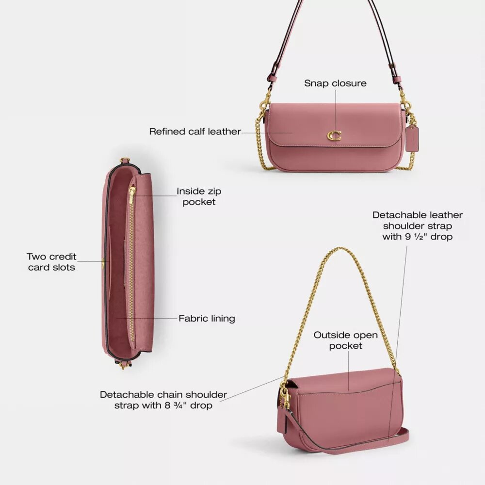 Bolso de cadena con solapa Brooke