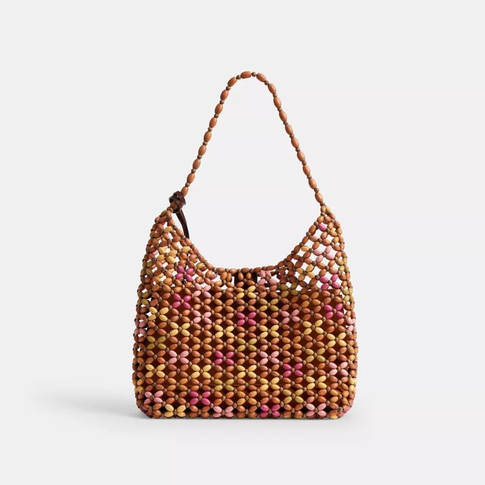 Bolso de hombro Brooklyn 28 con adornos de madera