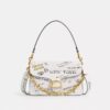 Bolso de hombro con lengüeta de cadena y estampado «Sketch»
