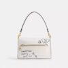 Bolso de hombro con lengüeta de cadena y estampado «Sketch»