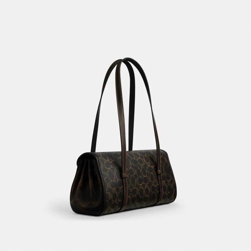 Bolso de hombro con solapa Bridget en Signature Canvas con Charms