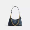 Bolso de hombro Juliet 25 en denim de algodón regenerativo con acolchado