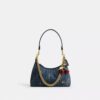 Bolso de hombro Juliet 25 en denim de algodón regenerativo con acolchado