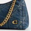 Bolso de hombro Juliet 25 en denim de algodón regenerativo con acolchado