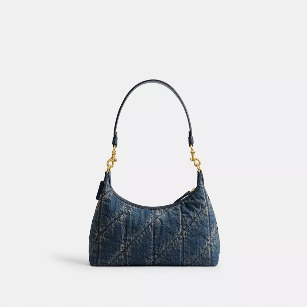 Bolso de hombro Juliet 25 en denim de algodón regenerativo con acolchado