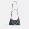 Bolso de hombro Juliet 25 en denim de algodón regenerativo con acolchado