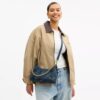 Bolso de hombro Juliet 25 en denim de algodón regenerativo con acolchado