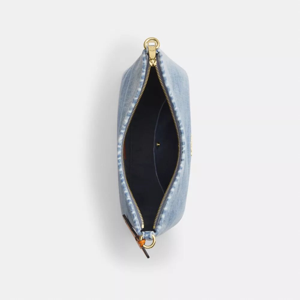 Bolso de hombro Laurel en denim desgastado con Charms