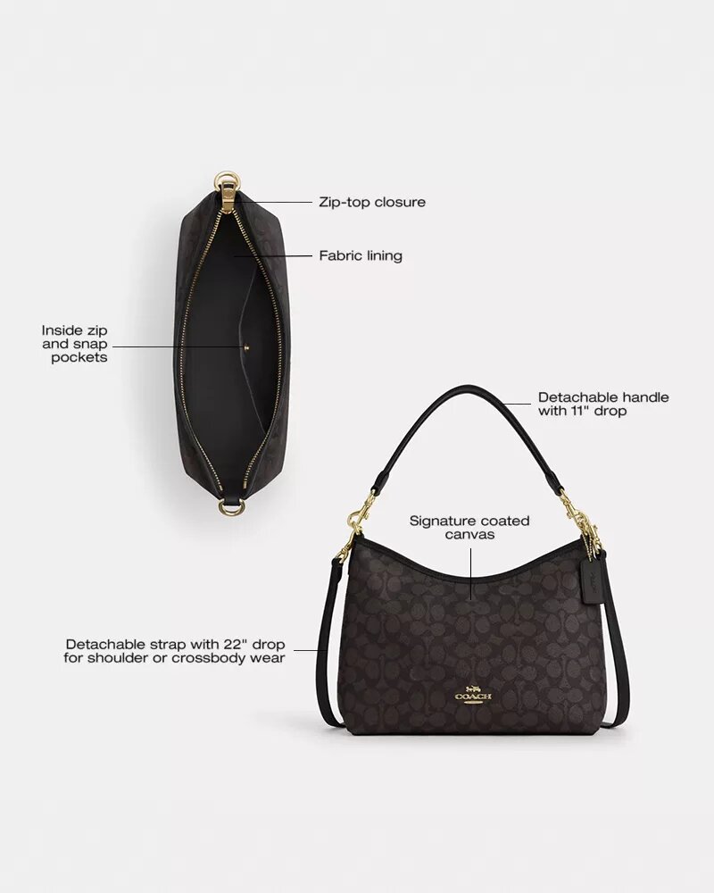 Bolso de hombro Laurel en Signature Canvas