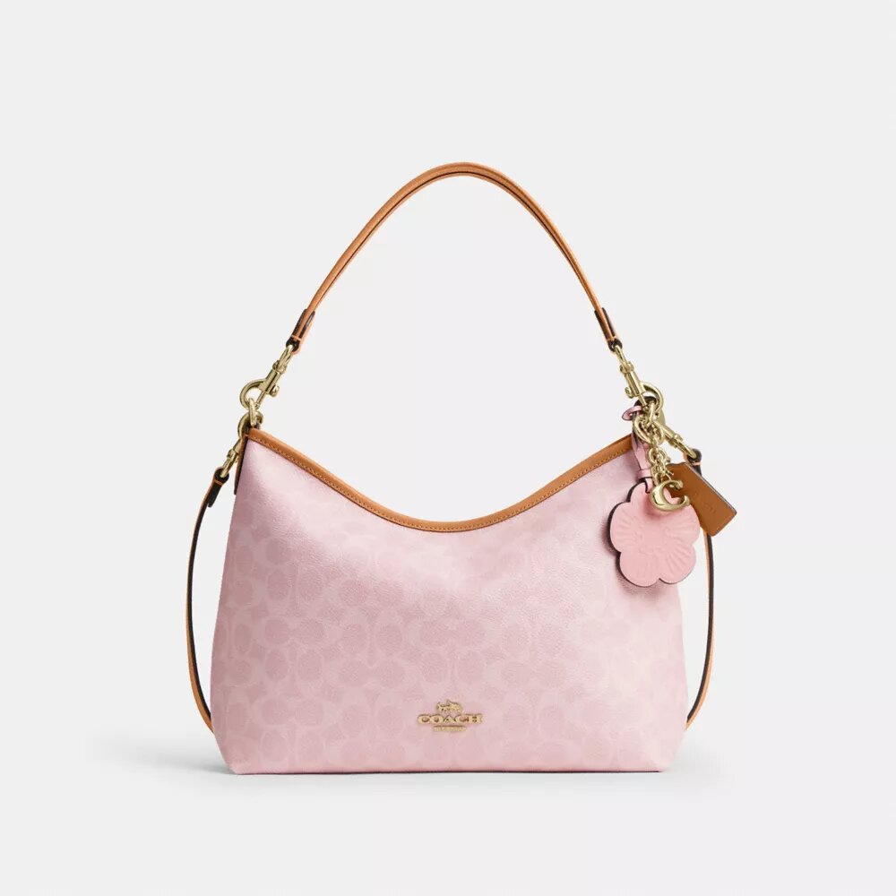 Bolso de hombro Laurel en Signature Canvas con Charms